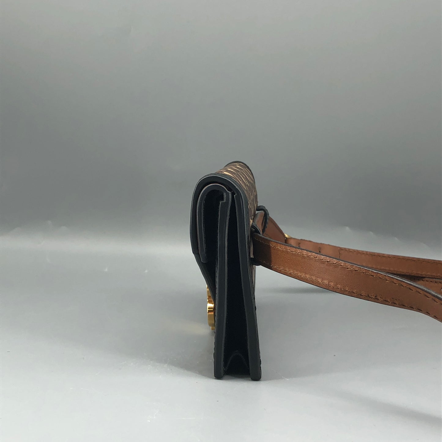 Burberry TB Monogram Canvas Waist Belt Fanny Pack Brown