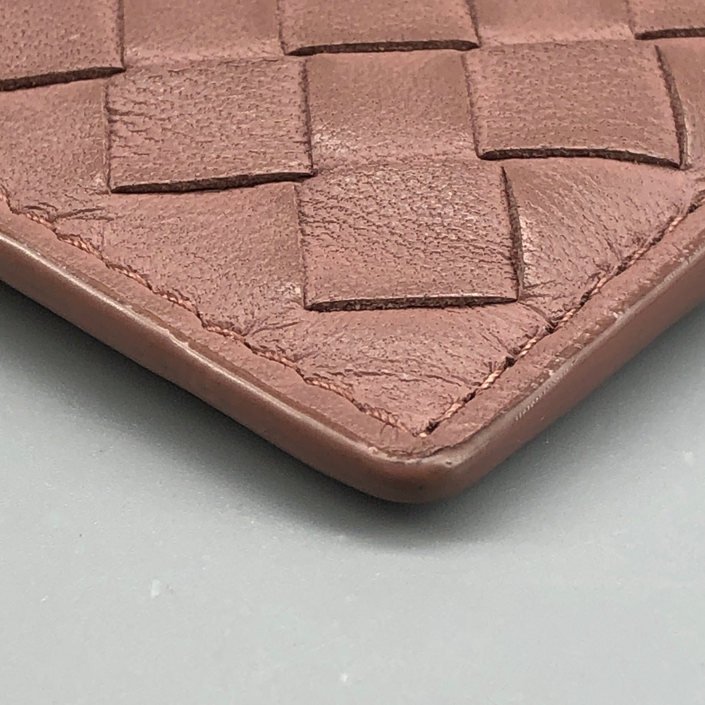 Bottega Veneta Intrecciato Dusty Pink Leather Card Case