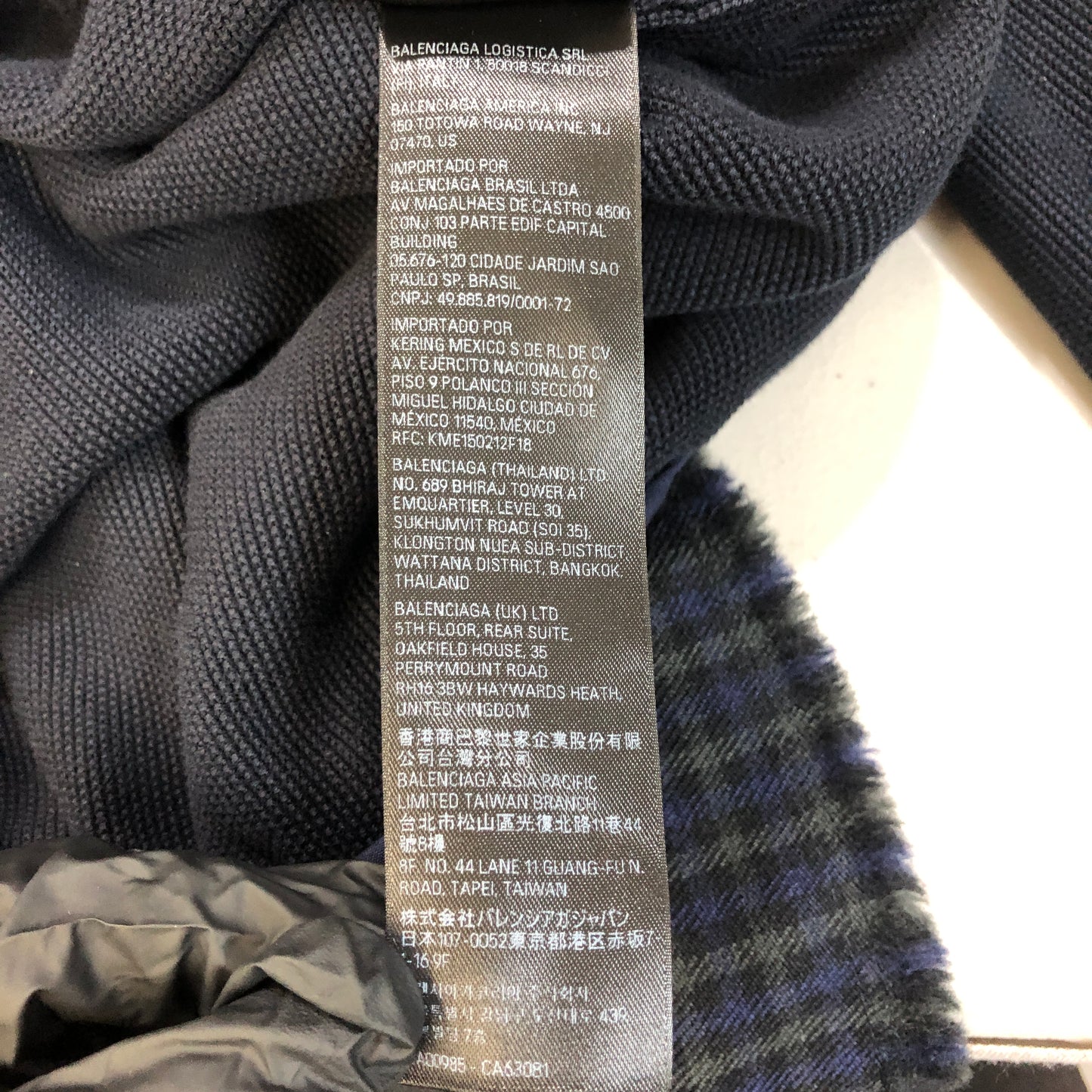 Balenciaga Crest Logo Knit Sweater Size M Navy Blue