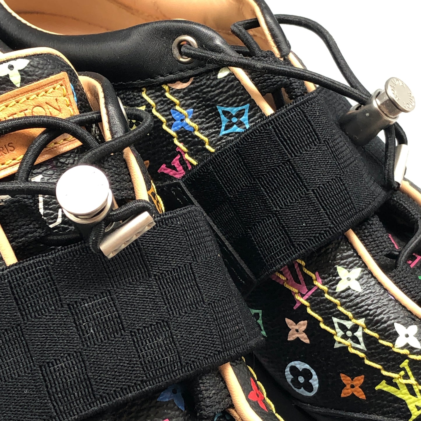 Louis Vuitton Black Multicolor Monogram Sneakers Size 36.5