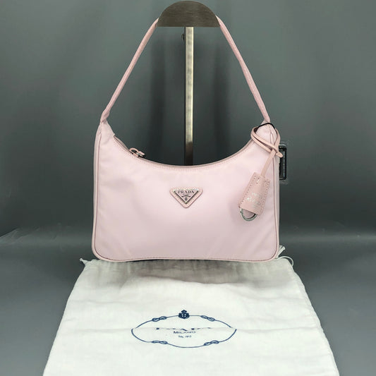 Prada Blush Pink Re‑Nylon Hobo Shoulder Bag