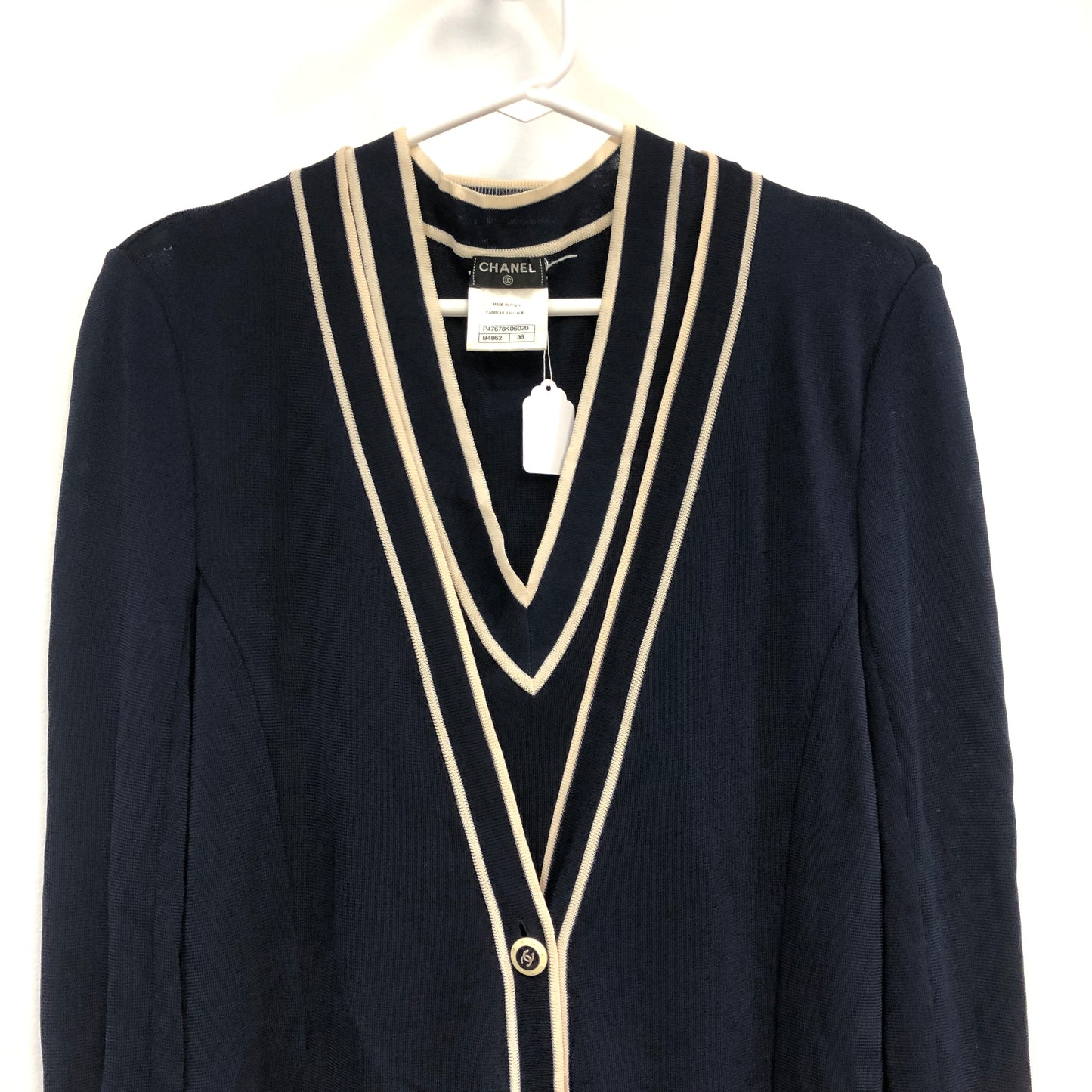 Chanel Black Cardigan with Attached Vest Size 36