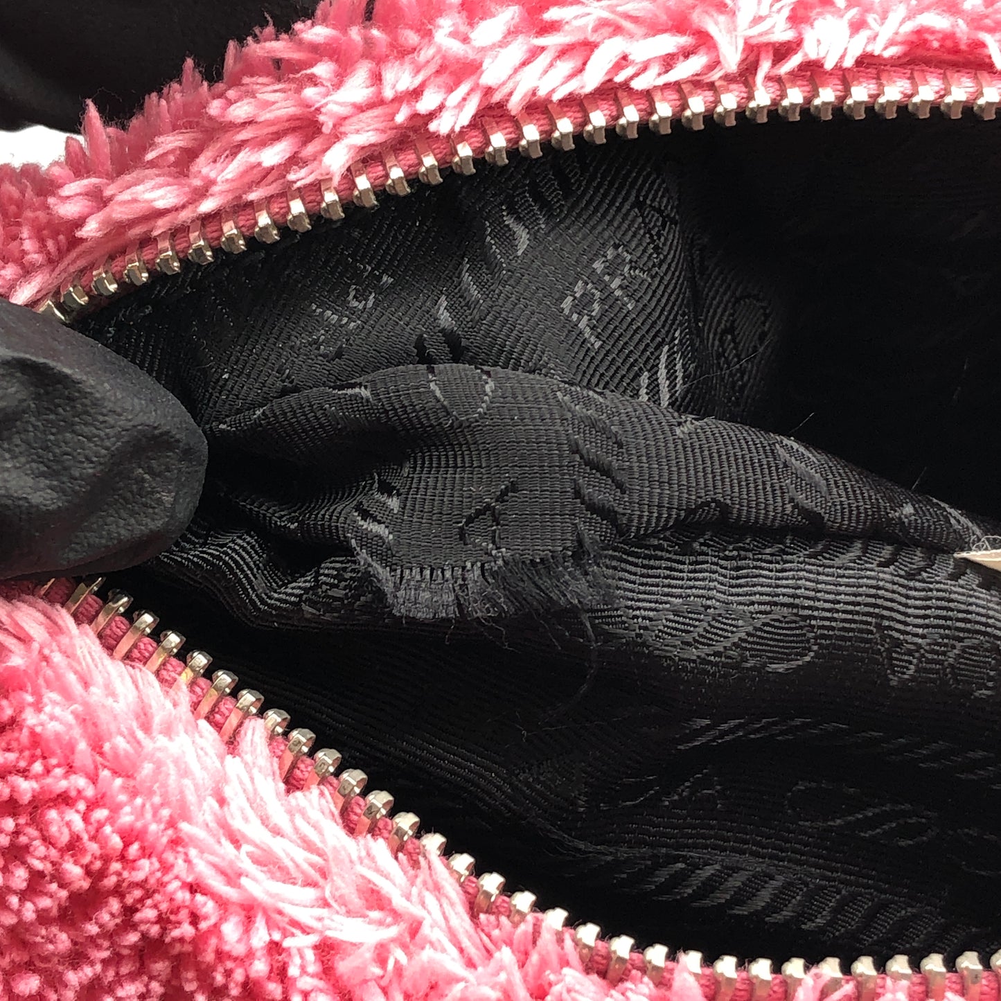 Prada Pink Fuzzy Fleece Re-Edition 2005 Shoulder Bag