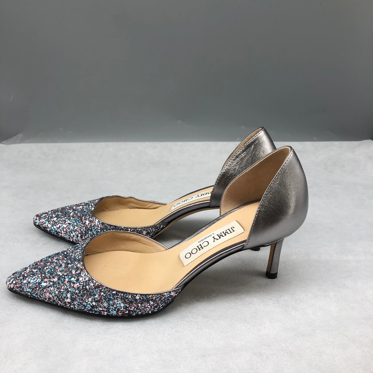 Jimmy Choo Glitter D'Orsay Pointed-Toe Pumps Size 36 Women's shoes