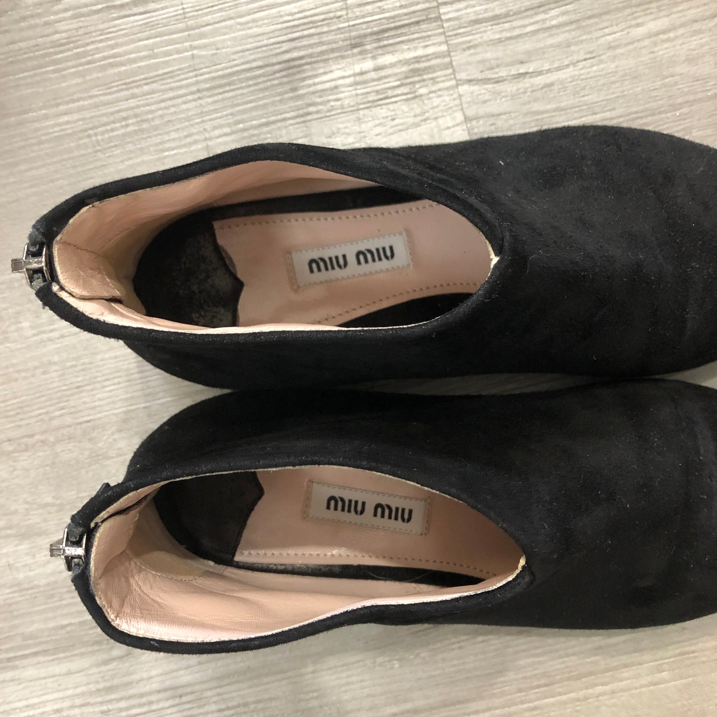 Miu Miu Women's Black Suede Studded Ankle Boots Size 36
