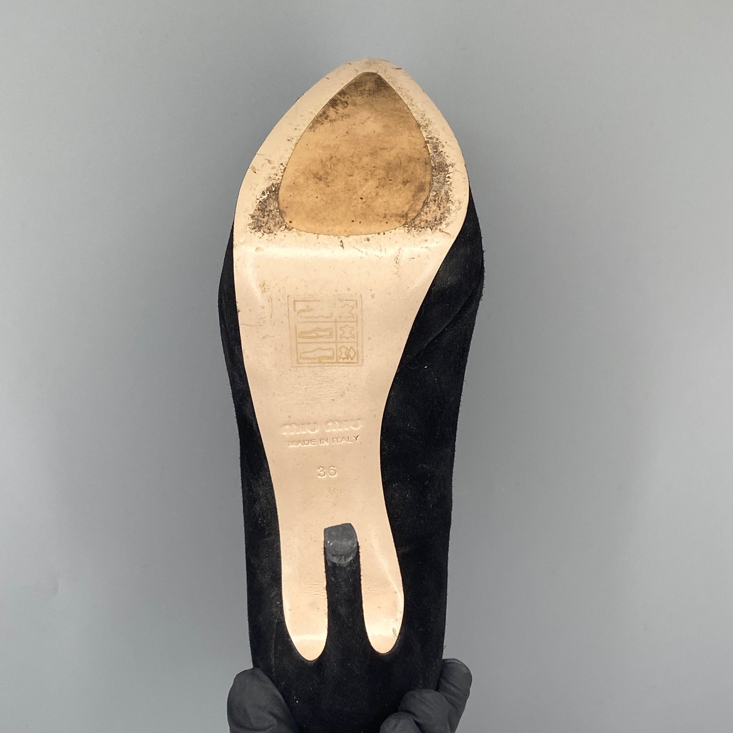 Miu Miu Women’s Black Suede Platform Stiletto Heels Shoes