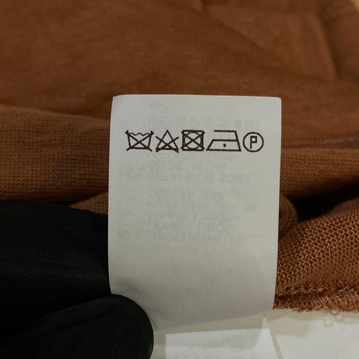 Brunello Cucinelli Rust V Neck Short Sleeve Top Bust 19.5in