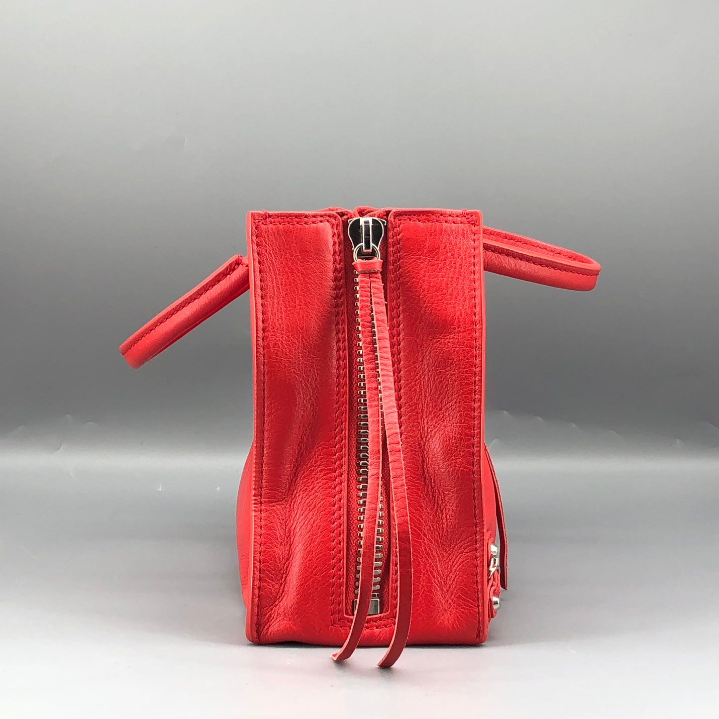 Balenciaga Mini City Lambskin Leather Handbag Red
