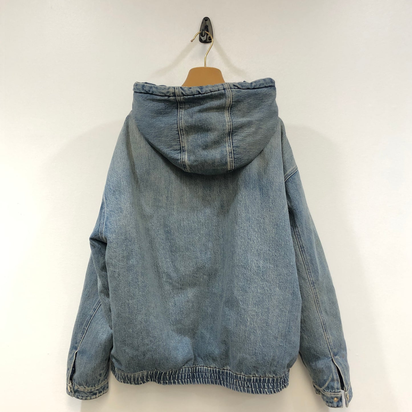 Miu Miu Blue Denim Zip-Up Hooded Jacket Size 40