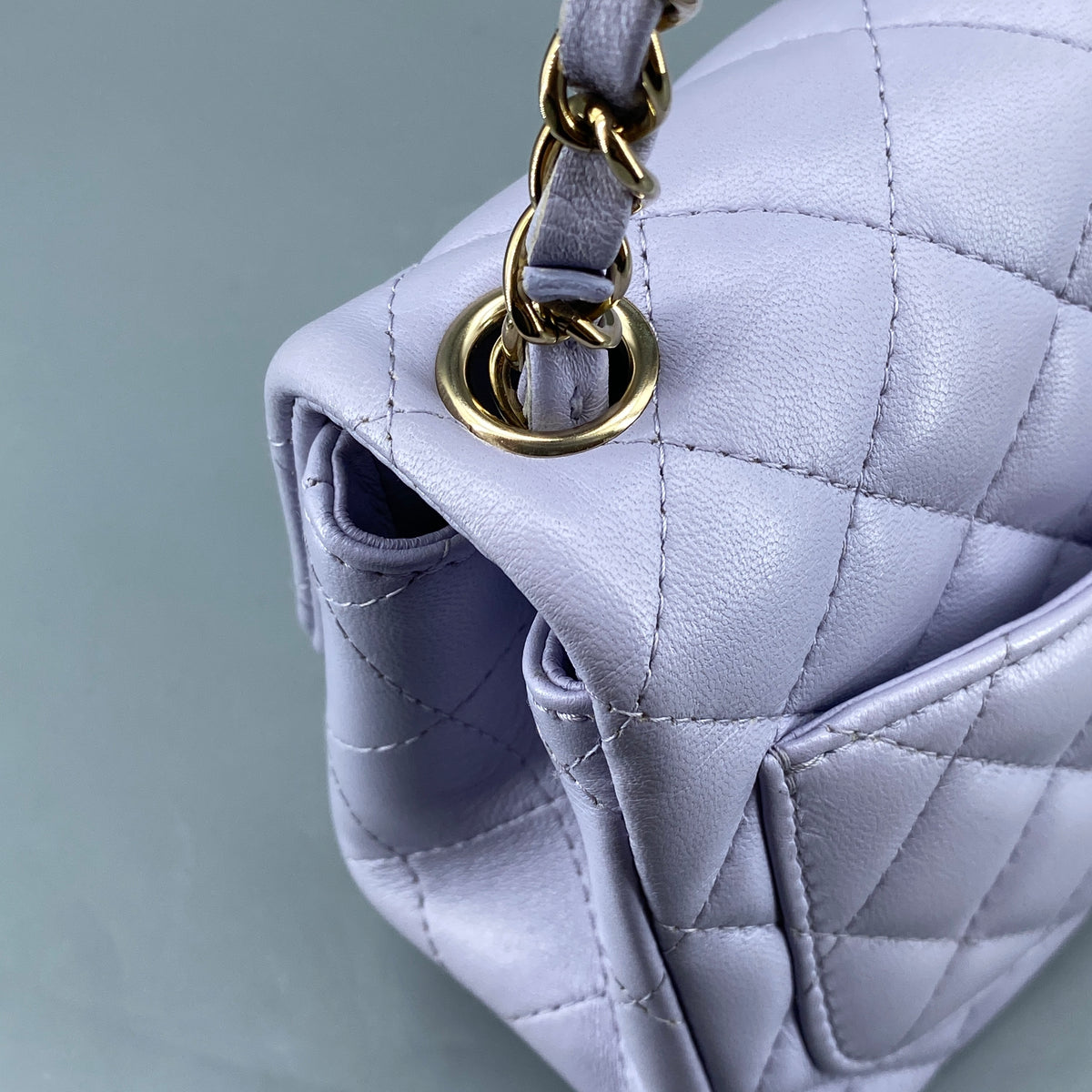 Chanel Classic Quilted Flap Mini Bag Lavendar Lambskin Leather