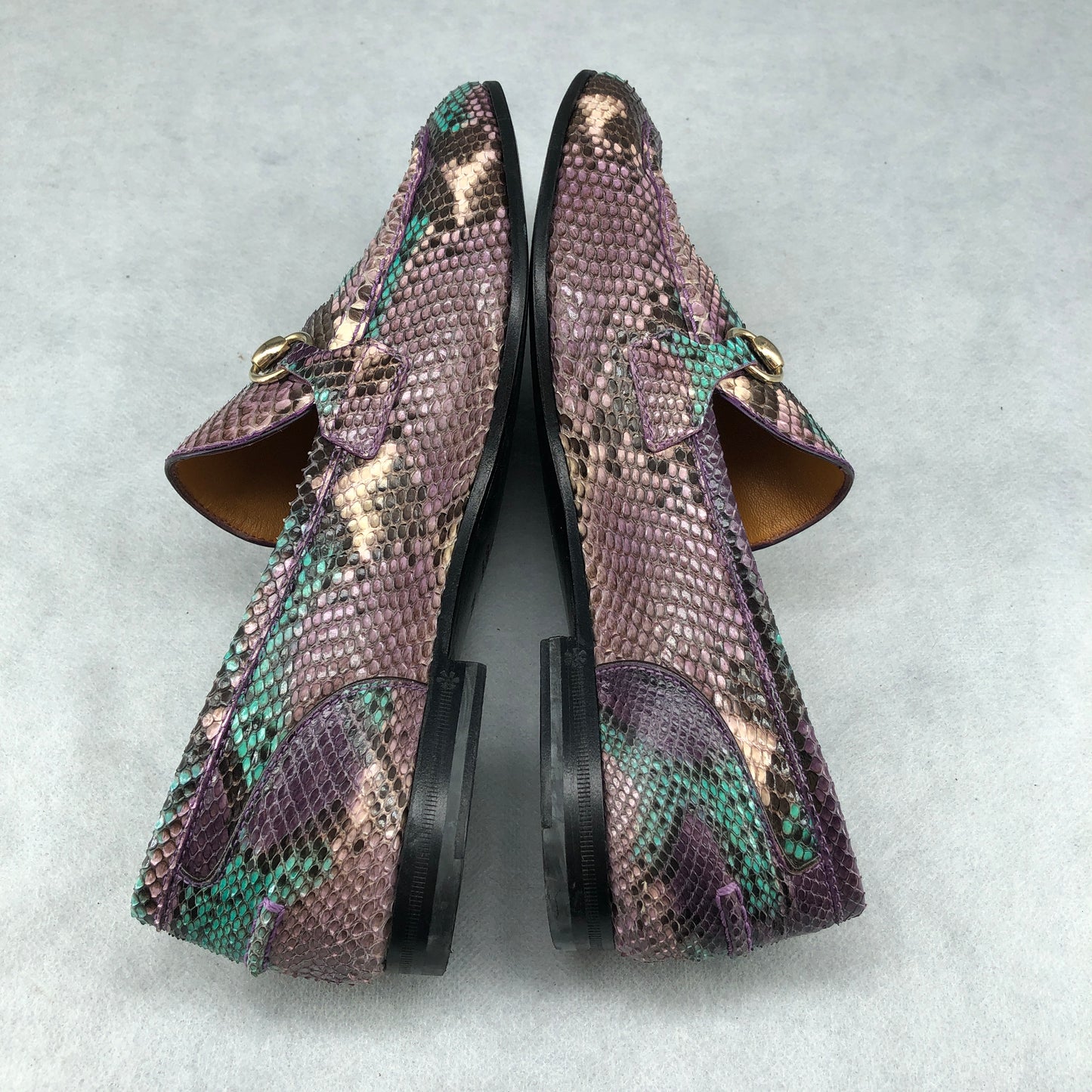 Gucci Python Horsebit Loafers Multicolor Women’s Size 38.5