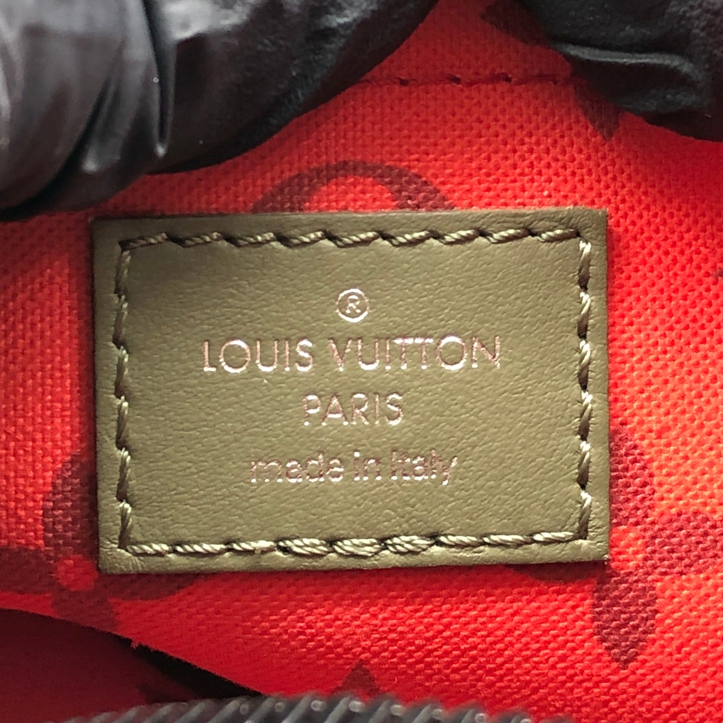 Louis Vuitton Monogram Hamac Bag Khaki Green Vermillion Red