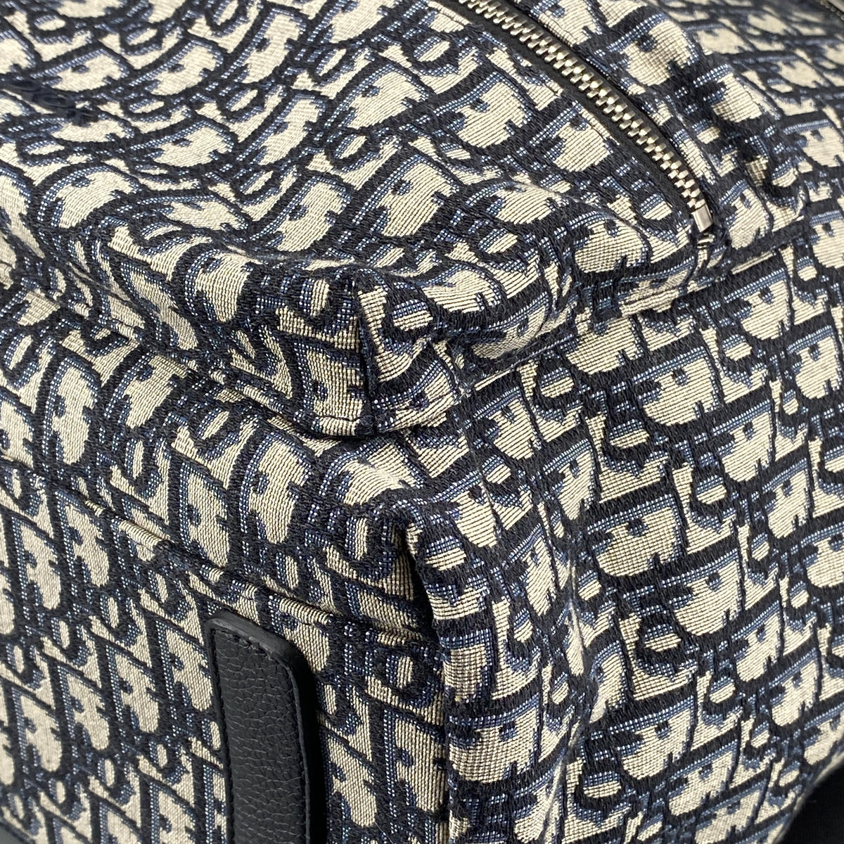 Christian Dior Navy Grey Oblique Jacquard Backpack Bag