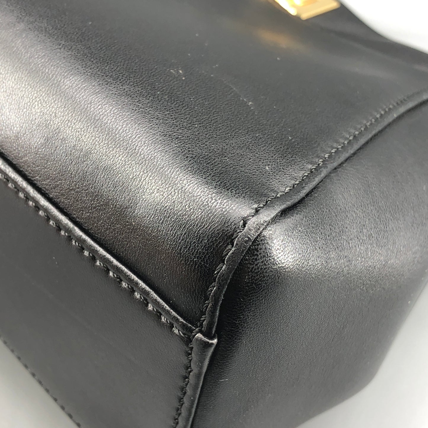 Fendi Peekaboo Mini Black Smooth Calf Leather Handbag