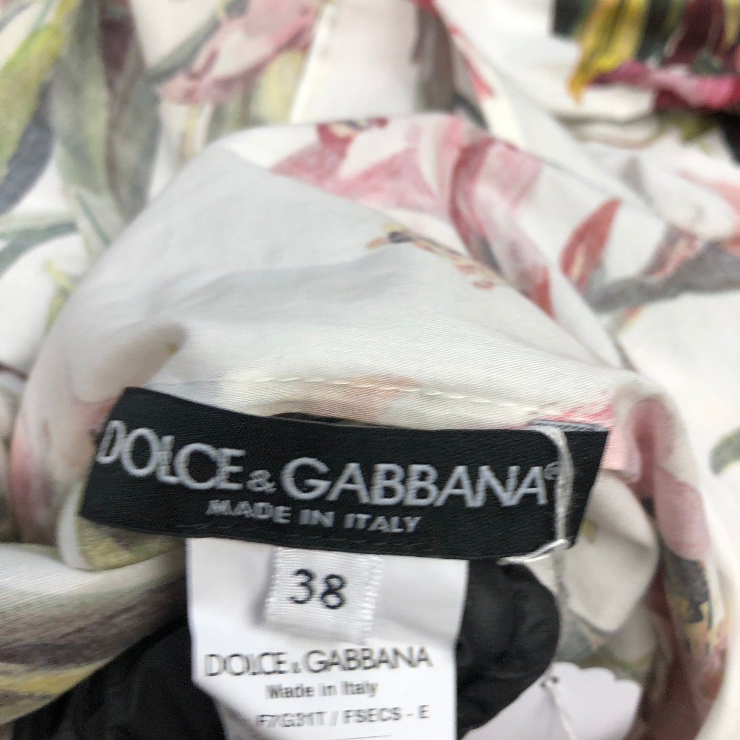 Dolce & Gabbana White Floral Print Cap Sleeve Blouse Size 38
