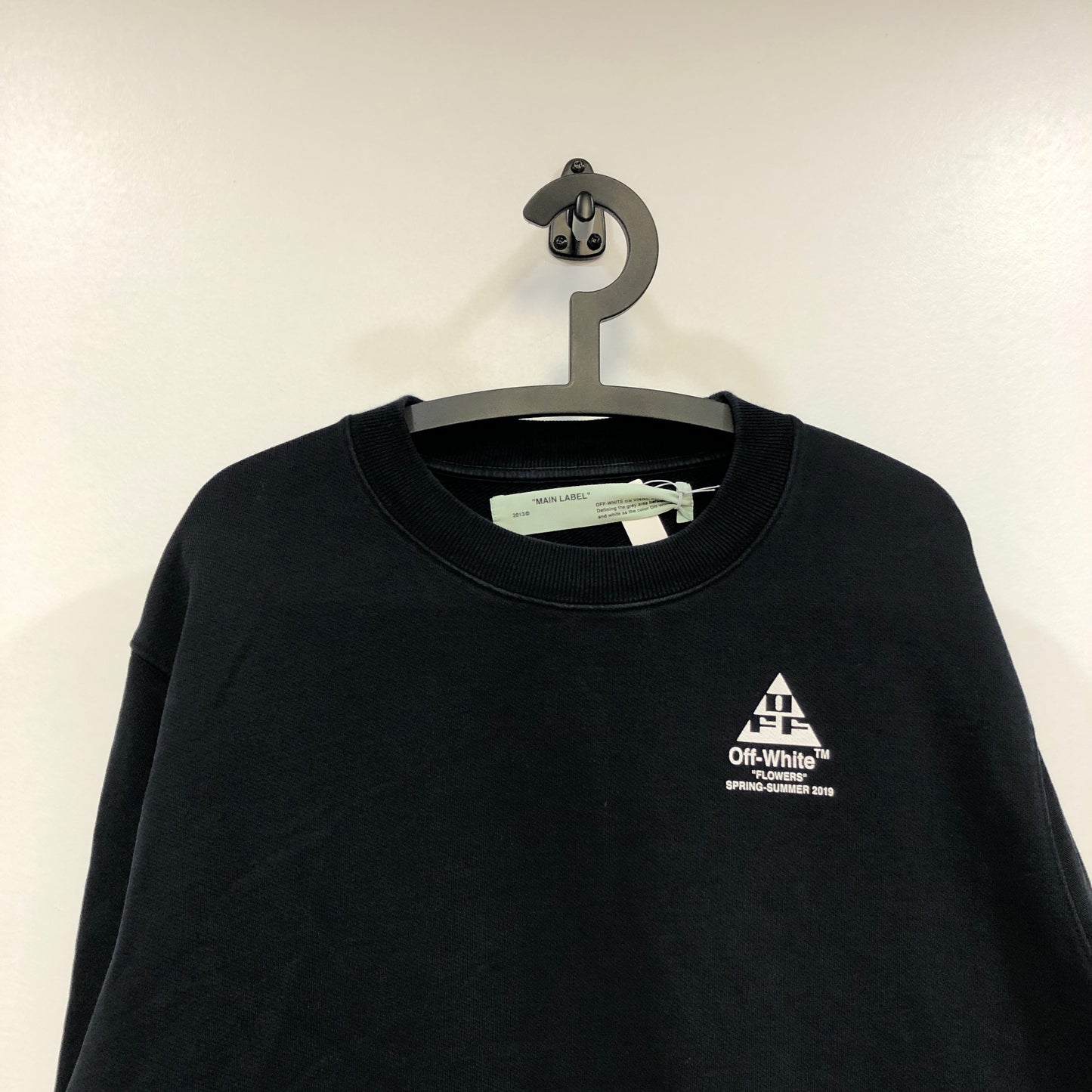 Off-White Black Floral Arrow Print Long Sleeve Top Size M