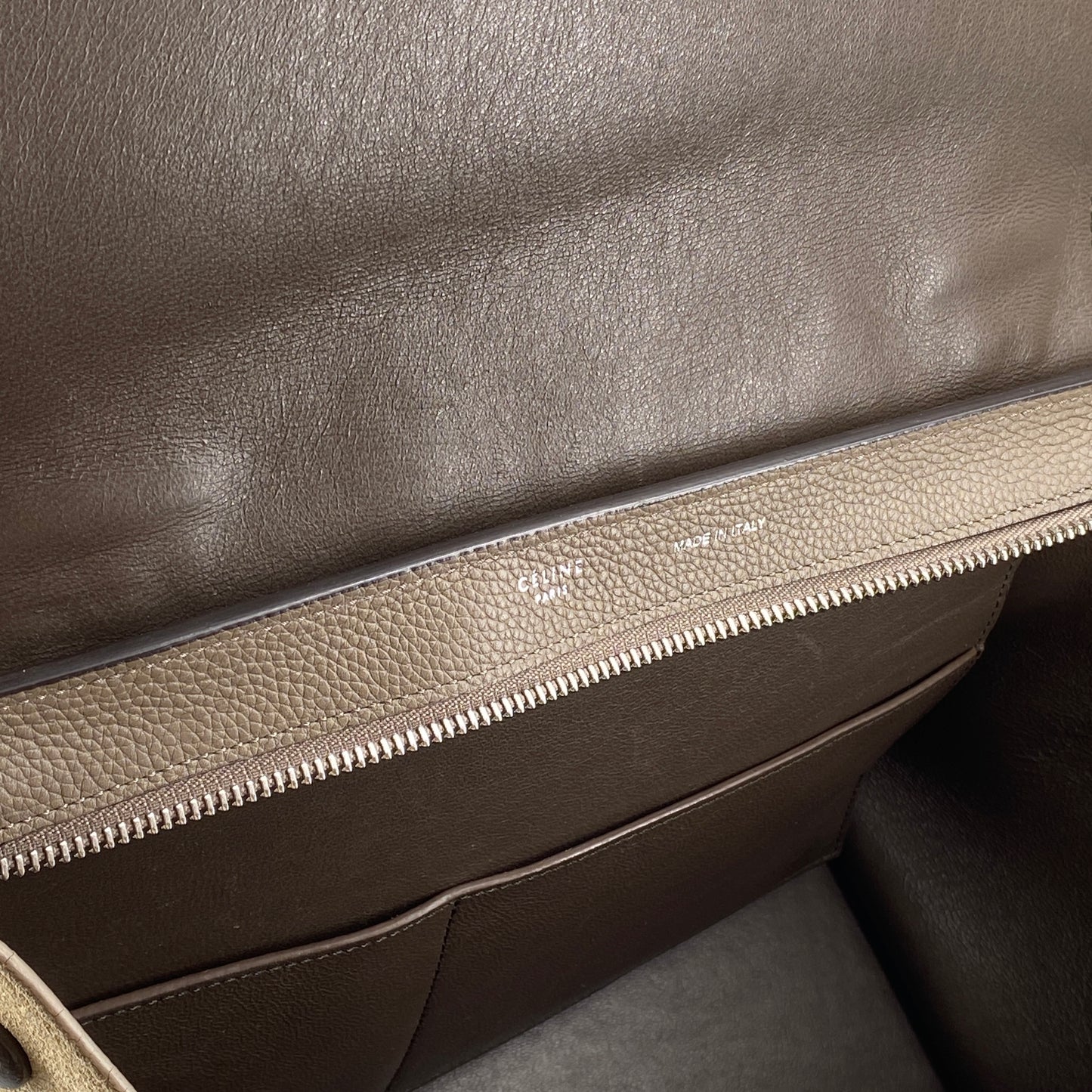 Celine Trapeze Medium Taupe Leather Suede Wing Bag