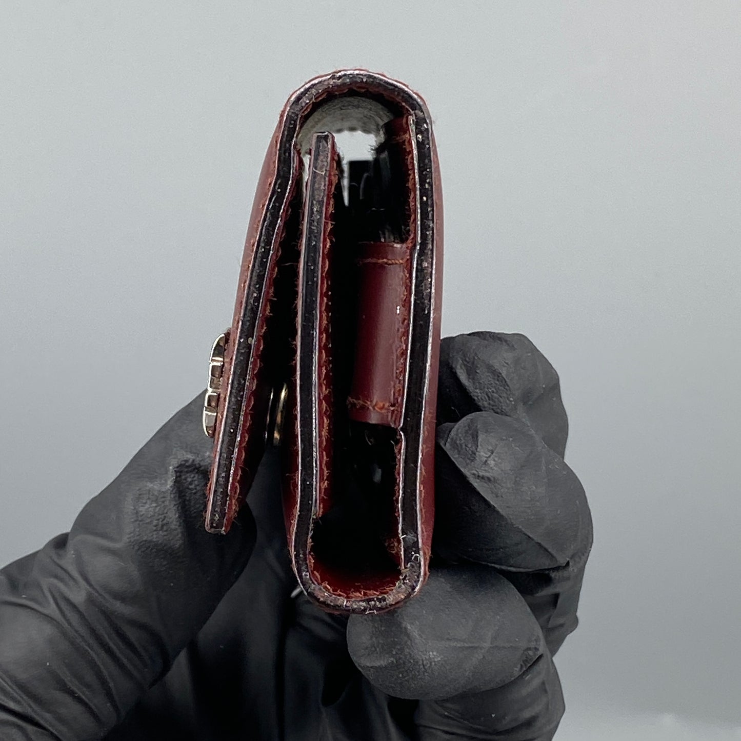 Ferragamo Reddish-Brown Leather Key Case