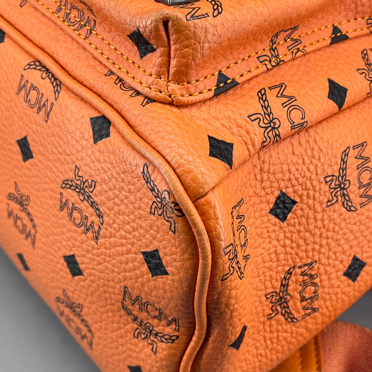 MCM Orange Visetos Backpack