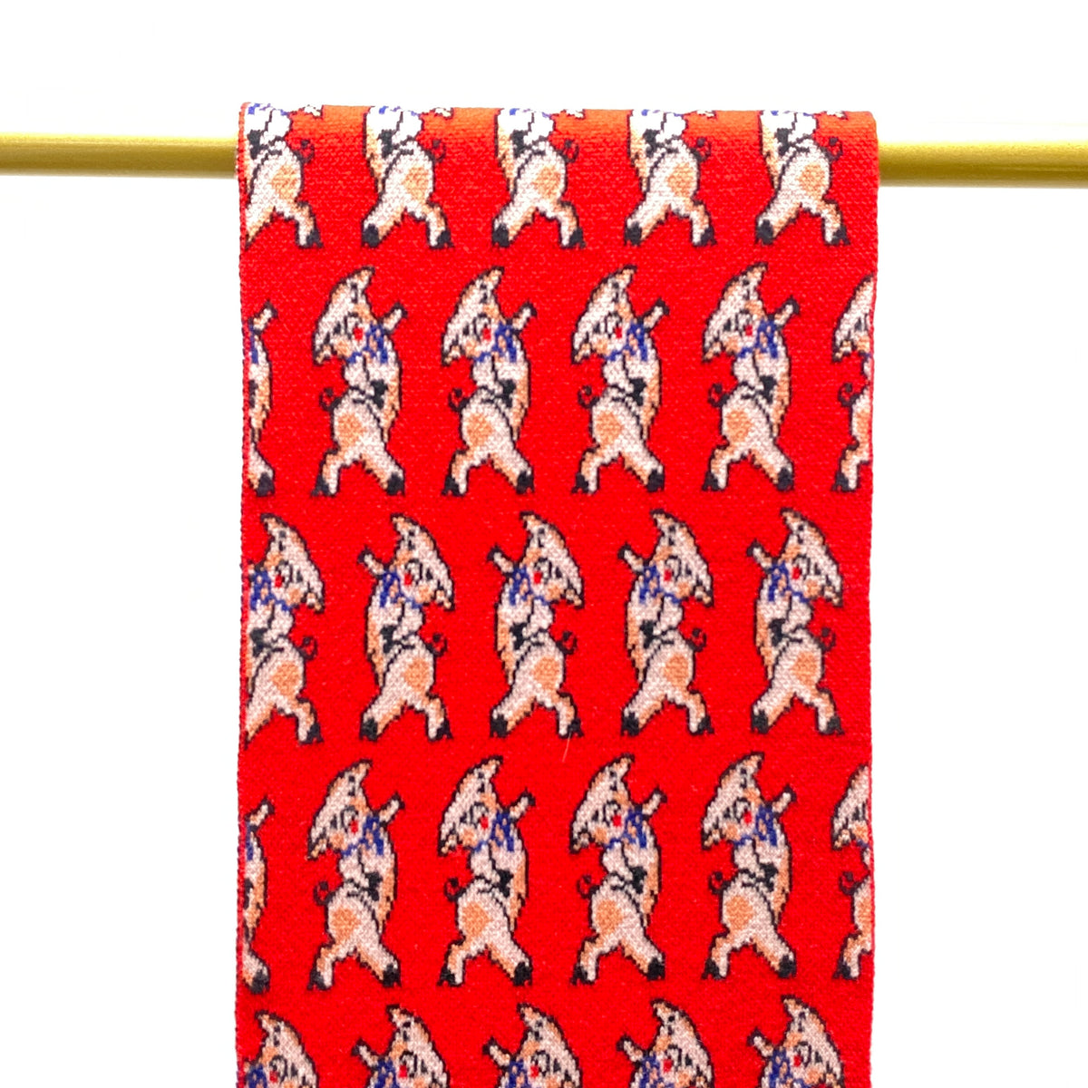 Gucci Red Wool Cartoon Print Scarf