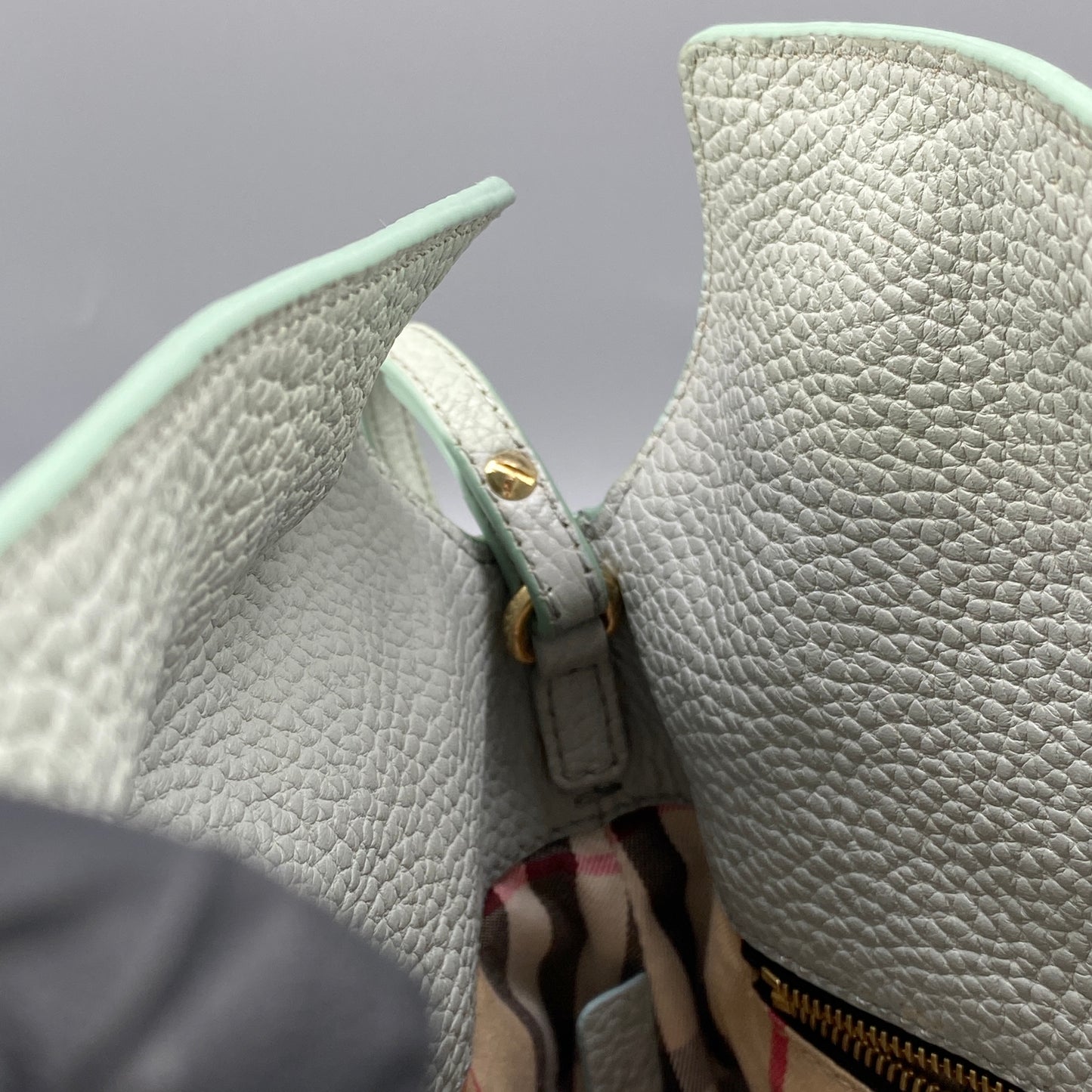 Burberry Mint Green Leather Shoulder Bag