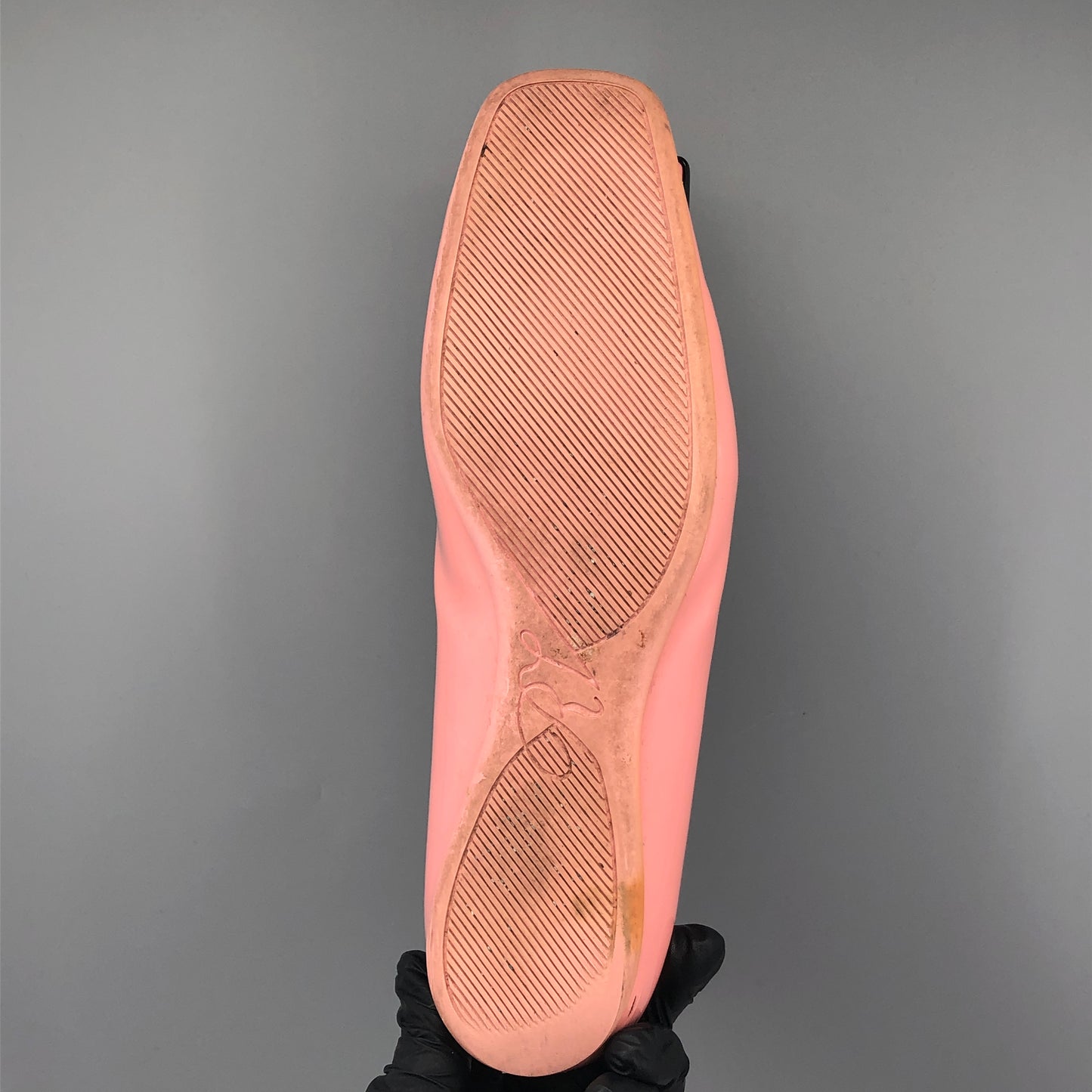 Roger Vivier Patent Leather Square Buckle Ballet Flats Size 40 Pink