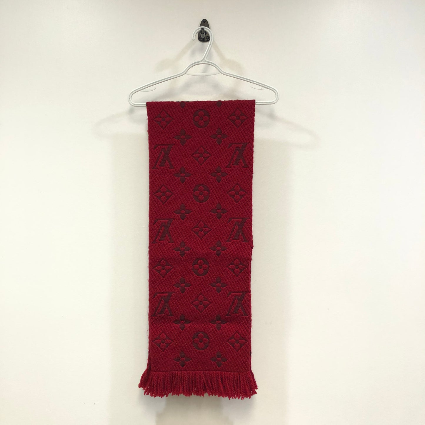 Louis Vuitton Red Monogram Wool Scarf 152*30 cm