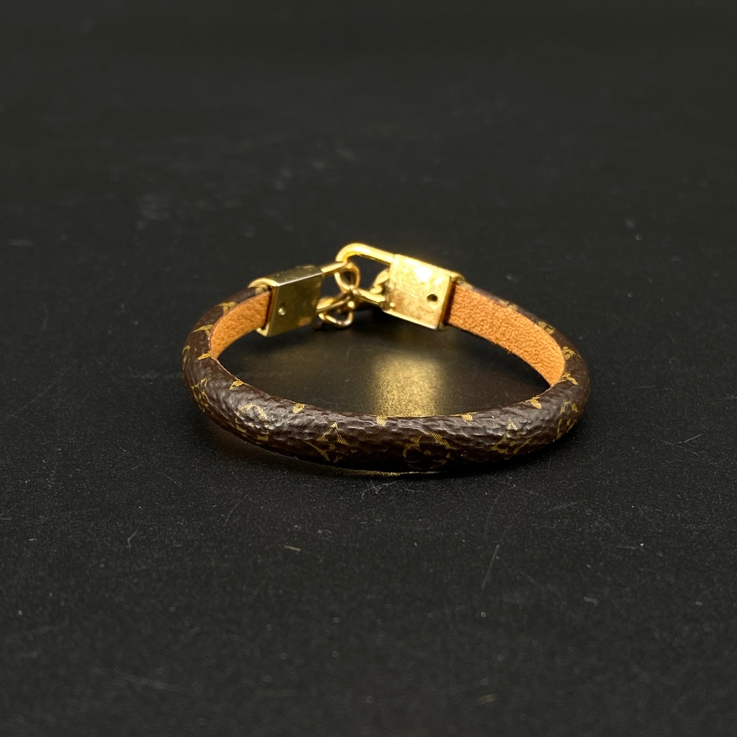 Louis Vuitton Monogram Canvas Gold Lock Charm Bracelet