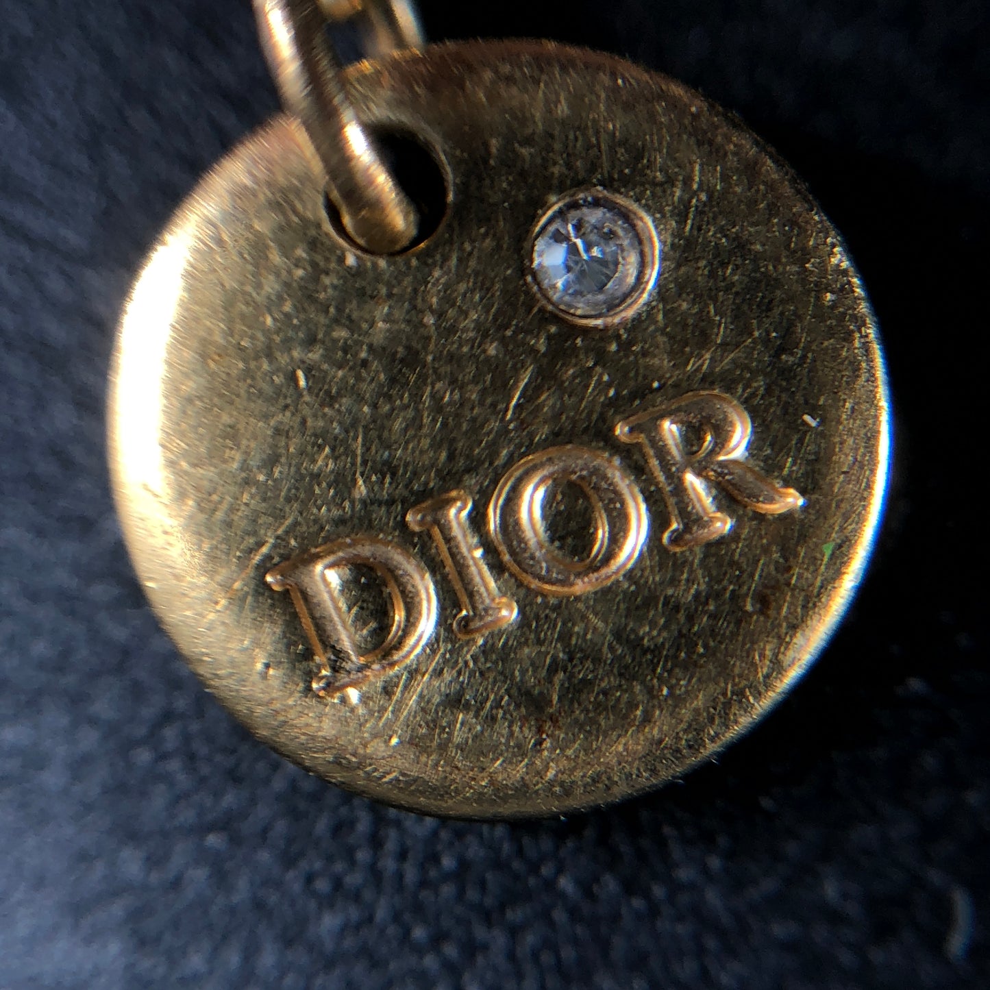Christian Dior Double Chian Gold-Tone Crystal CD & Star Charm Bracelet