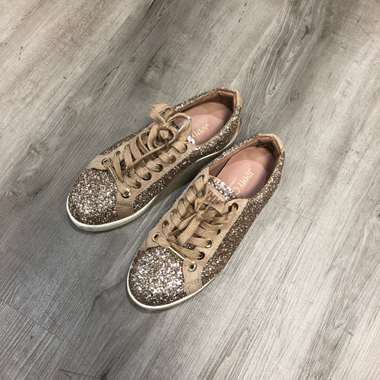 Jimmy Choo Ballerina Pink Glitter & Suede Star Sneakers 35