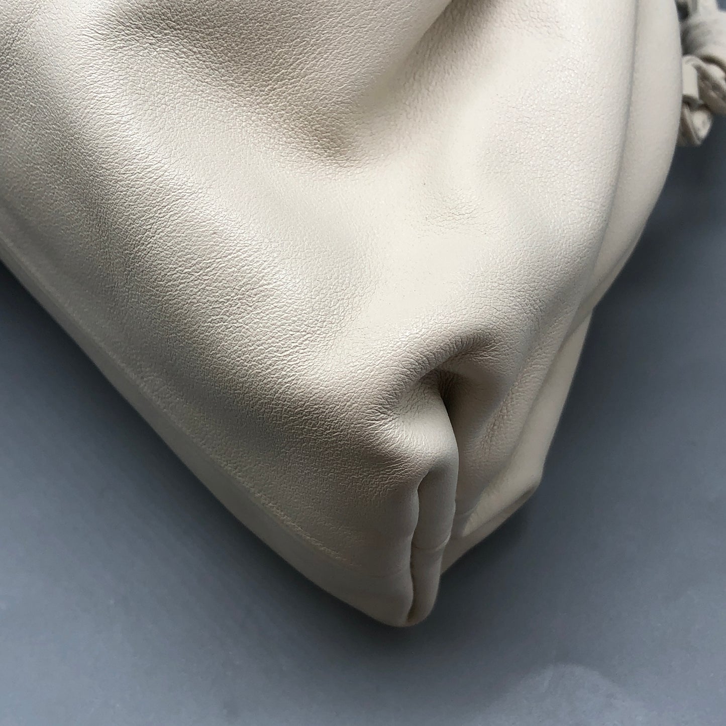 Bottega Veneta Medium Pouch Clutch Bag Cream