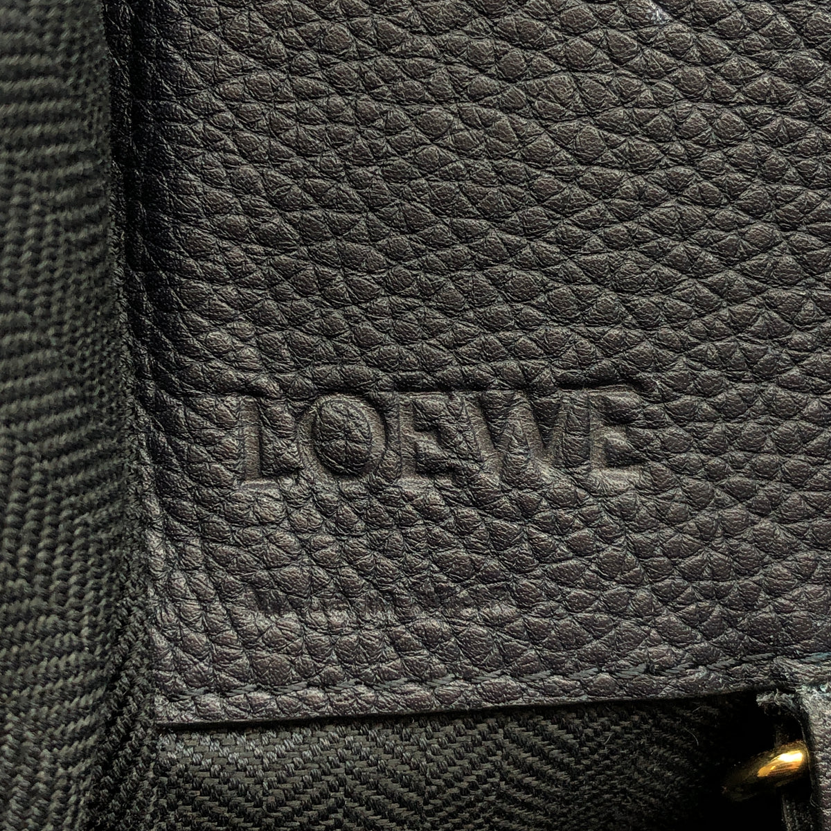 Loewe  Dark Blue Hammock Grained Leather Shoulder Bag