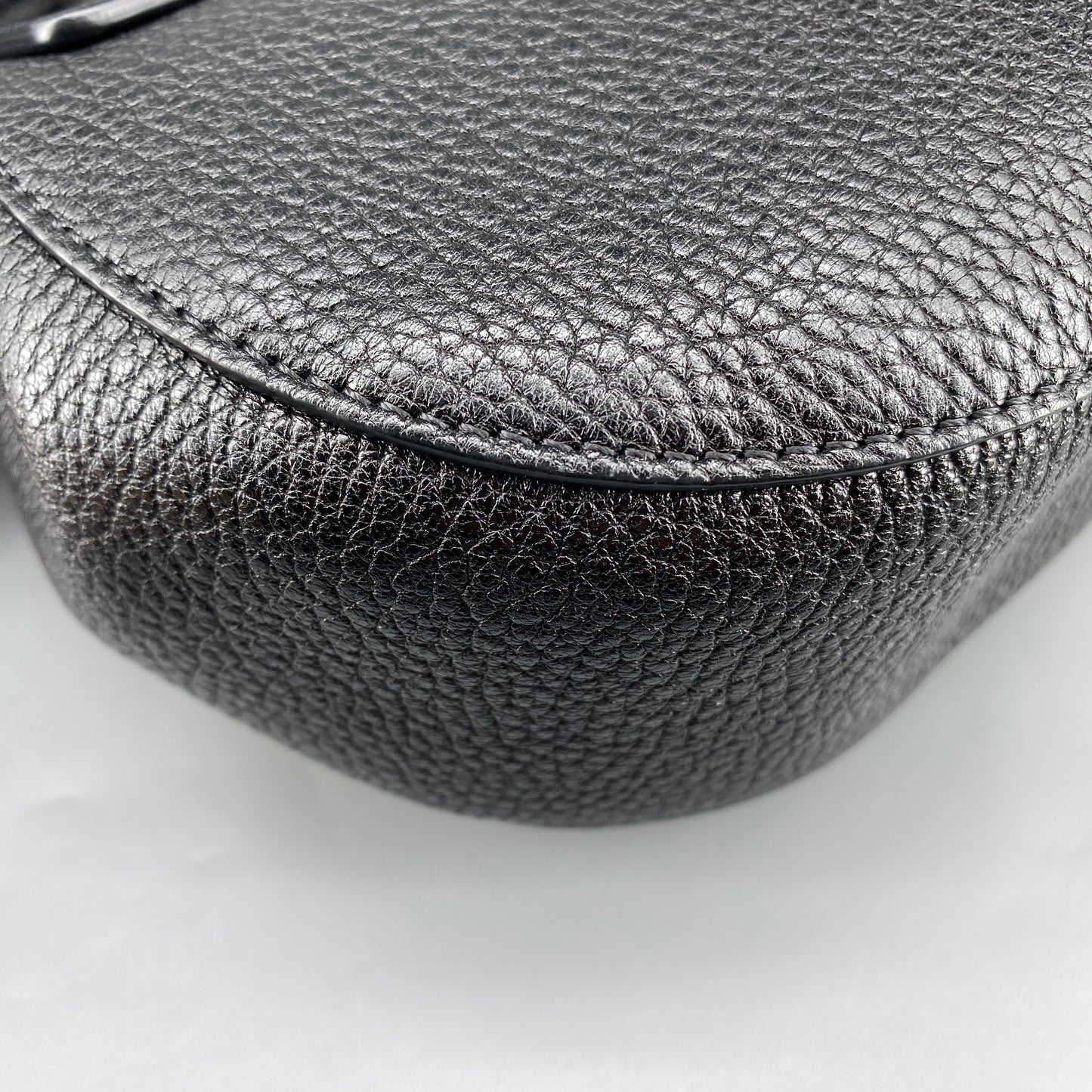 Chloe Black Grained Drew Leather Saddle Shoulder Bag