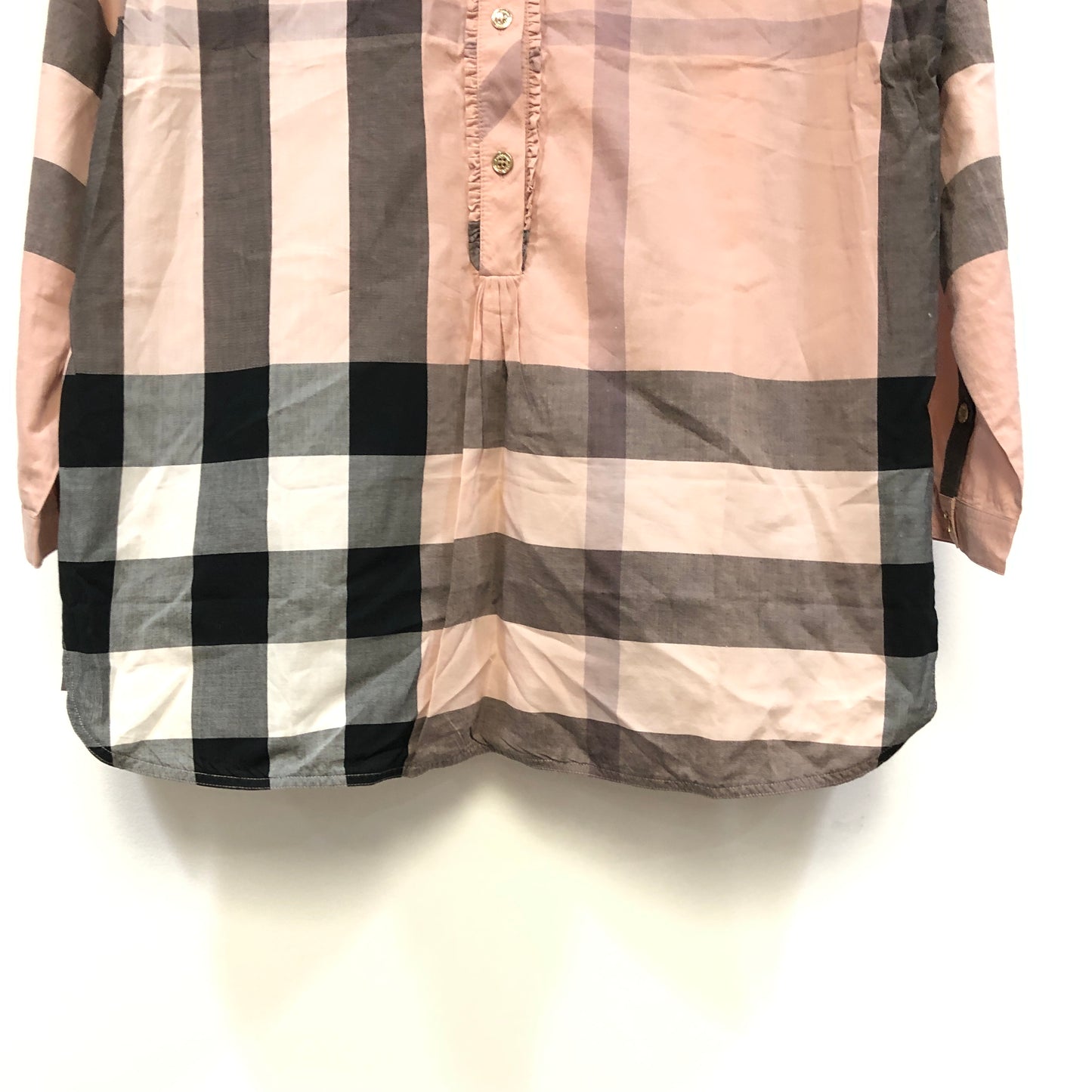 Burberry Mist Pink Vintage Check Long Sleeve Shirt Size 6