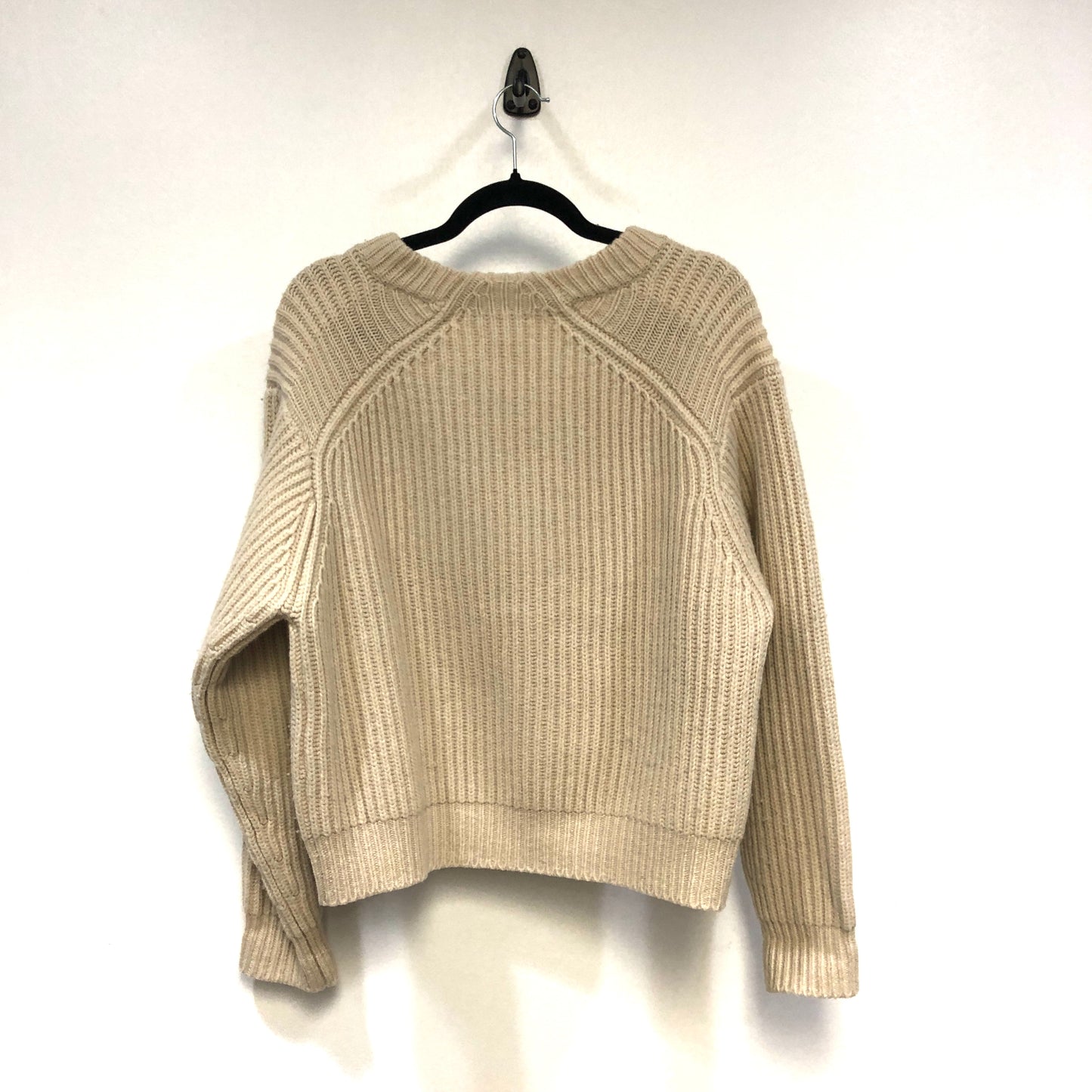 Acne Studios Beige Ribbed Knit Crew Neck Sweater Size XS