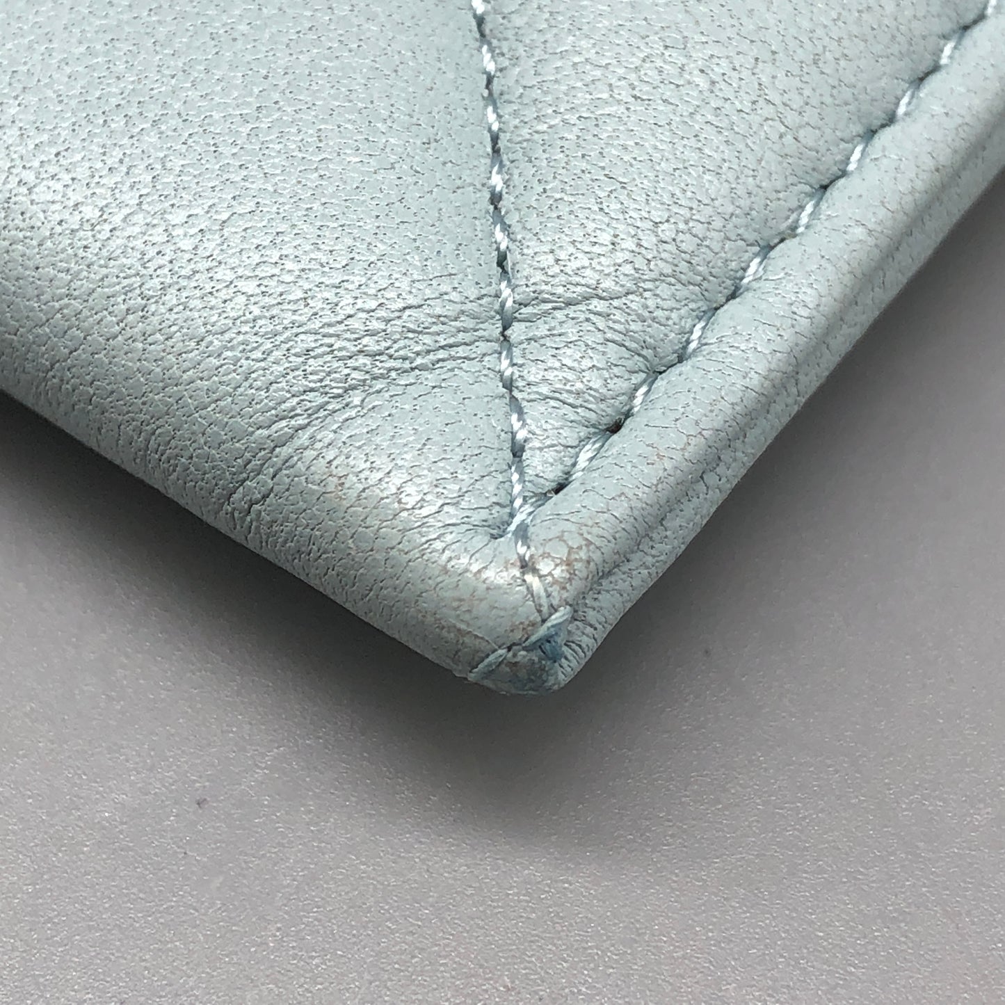 Chanel Light Blue Quilted Card Holder