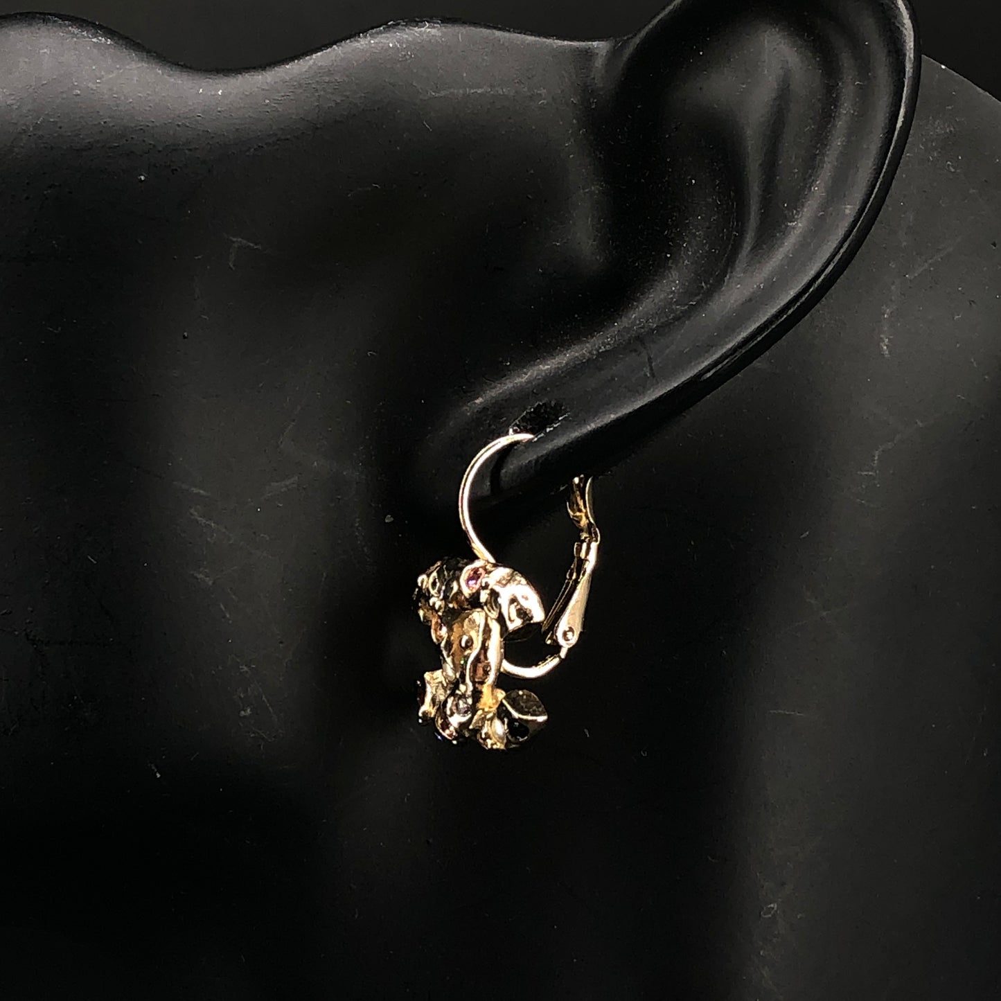 Chanel Gold-Tone Crystal CC Logo Earrings
