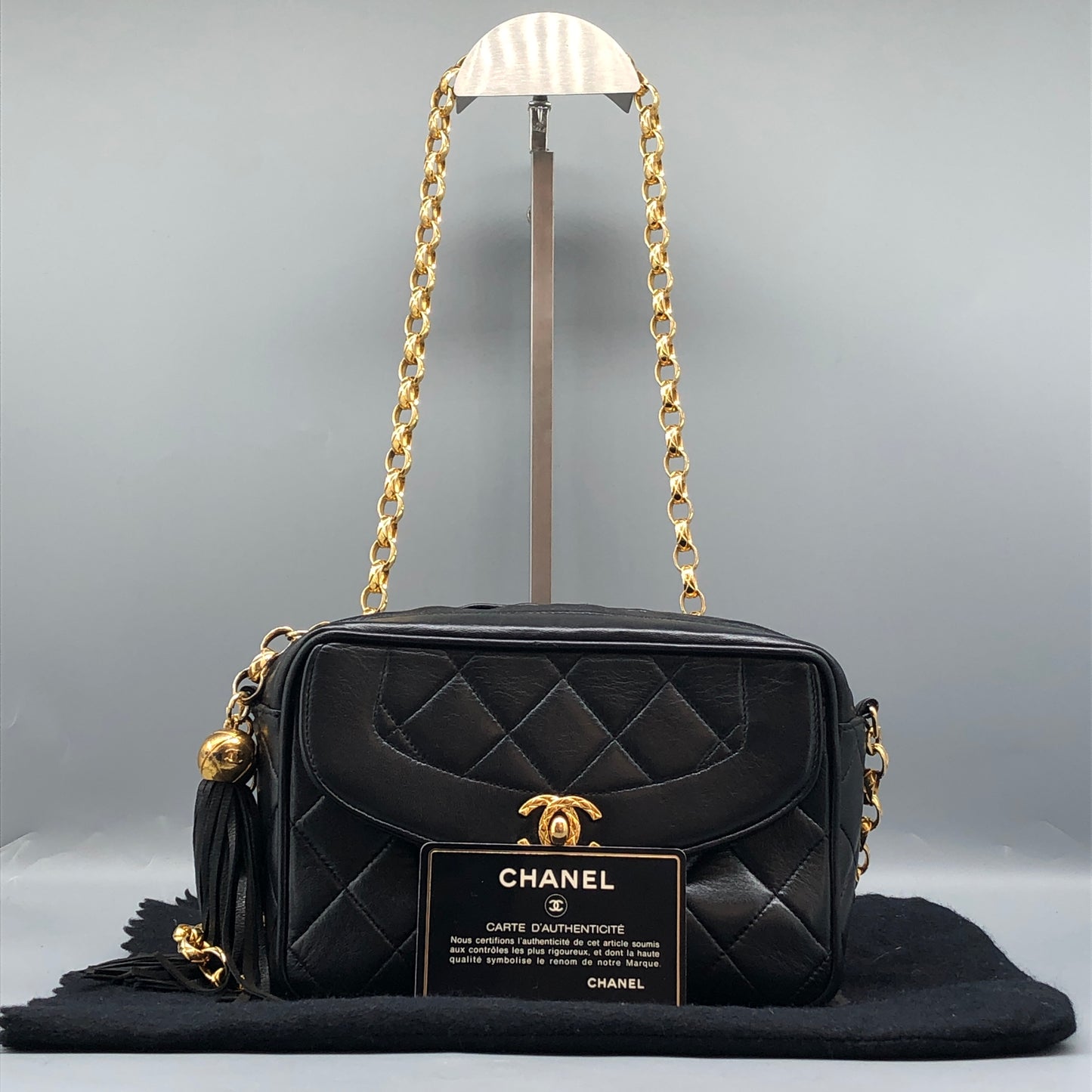 Chanel Black Quilted Leather Camera Bag