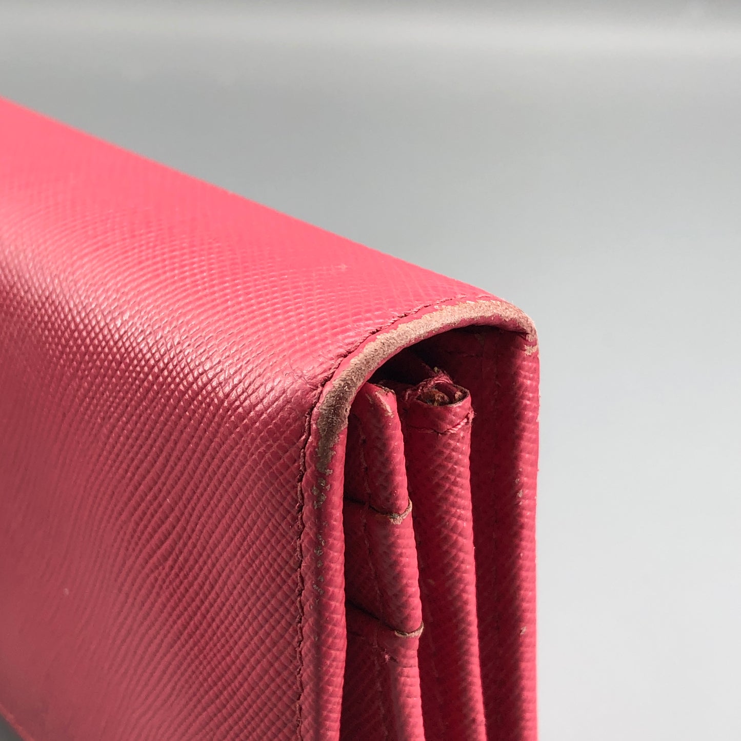 Prada Pink Saffiano Leather Flap Long Wallet