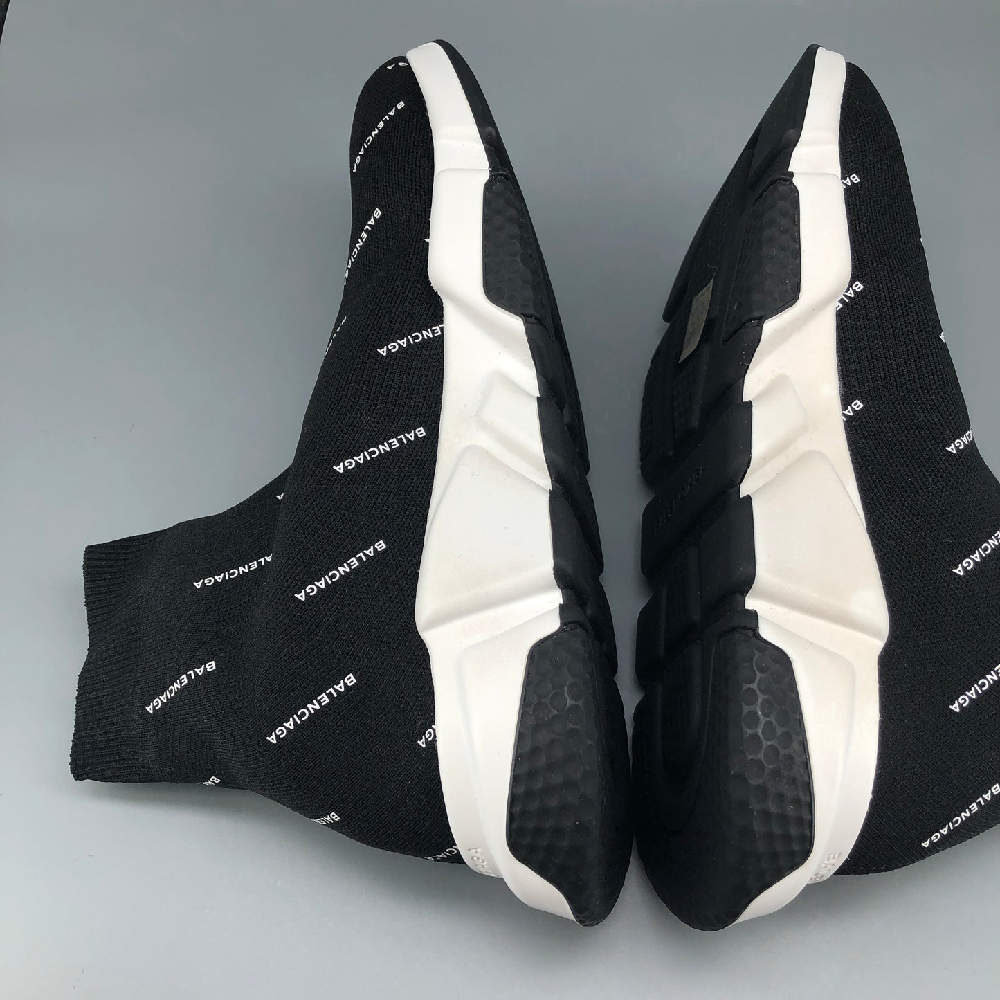 Balenciaga Speed Full Logo Knit Sneakers Black Size 41