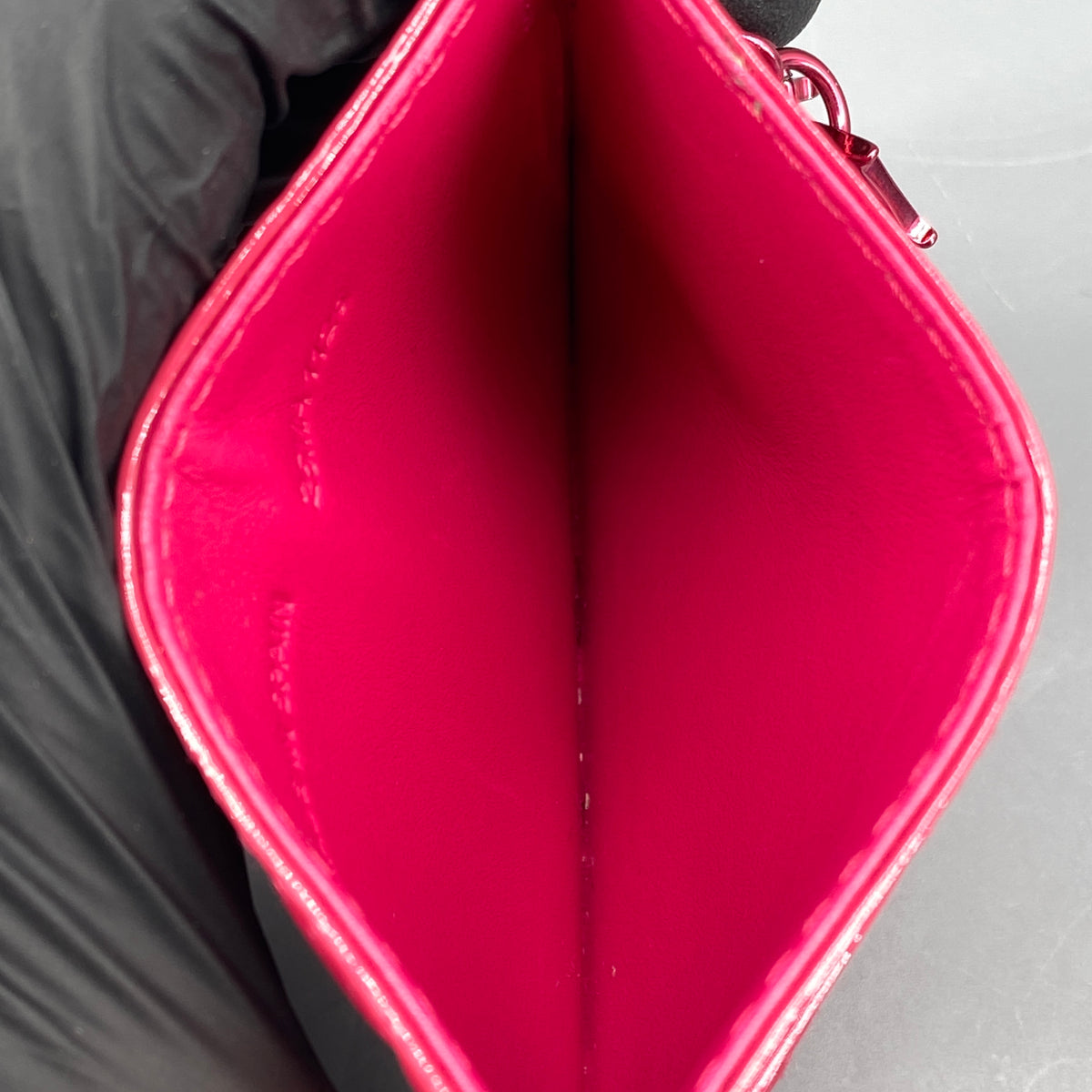 Christian Dior Cannage Patent Leather Card Holder Hot Pink