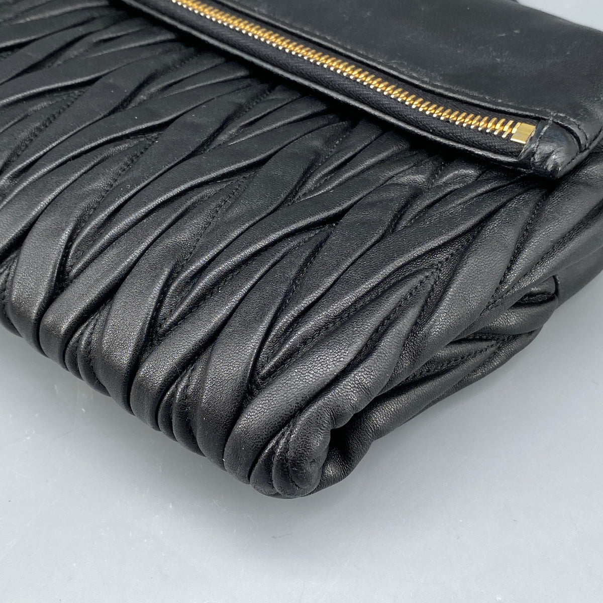 Miu Miu Matelasse Leather Crossbody Bag Black