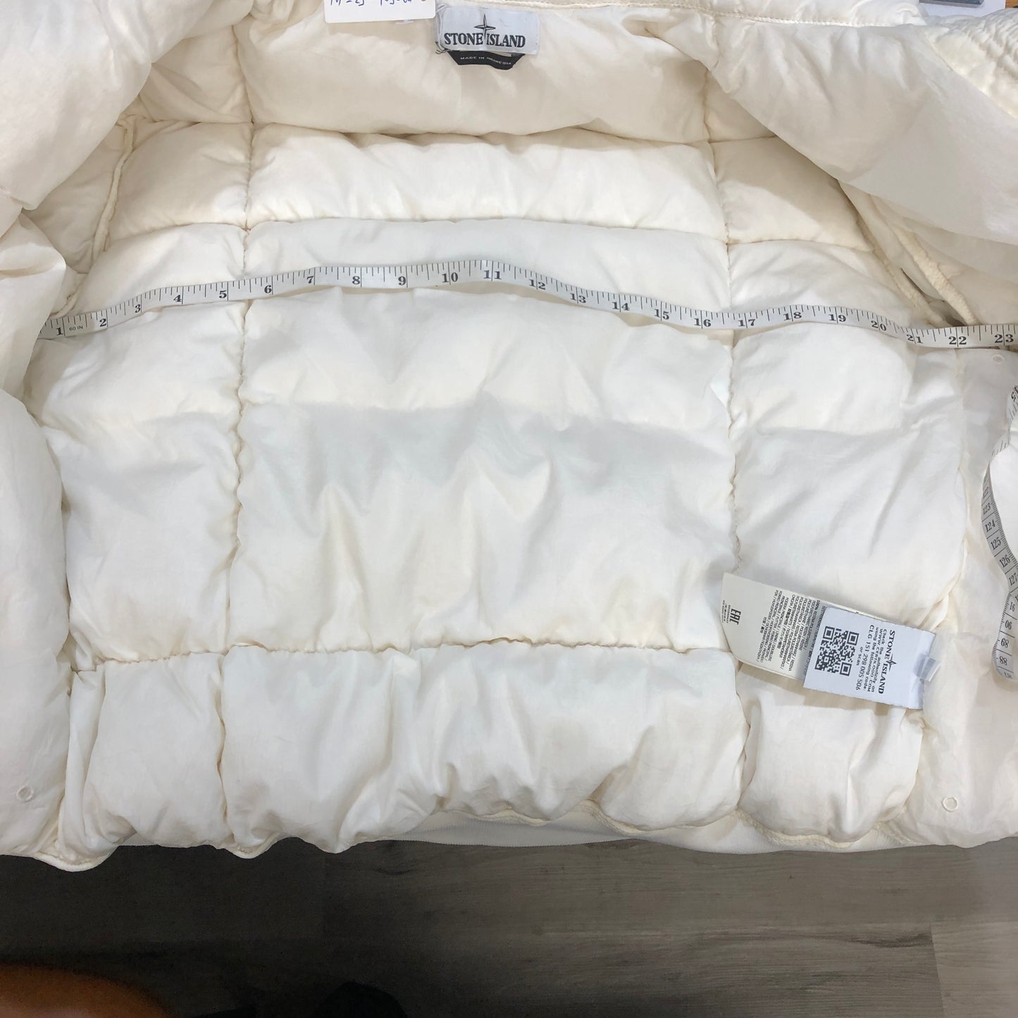 Stone Island White Hooded Down Jacket Size M