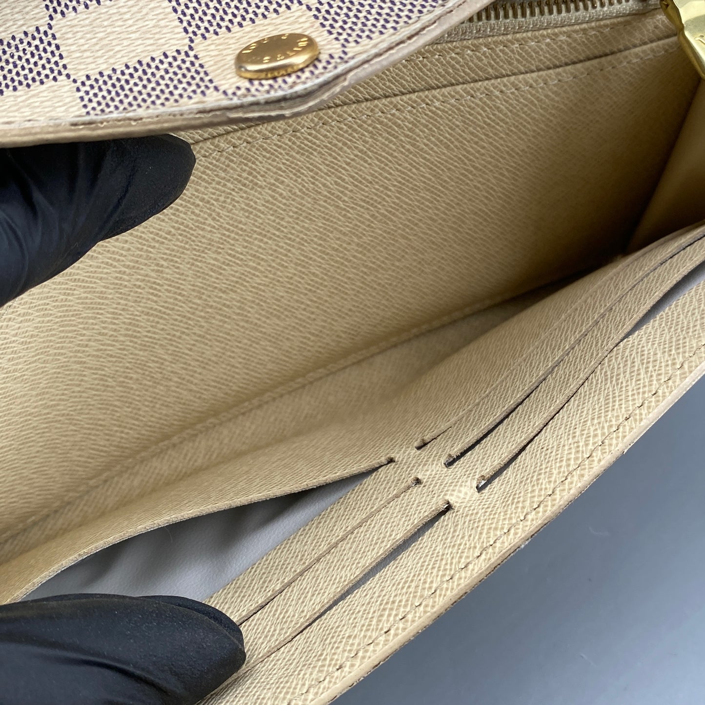 Louis Vuitton Cream Grey Damier Azur Envelope Wallet