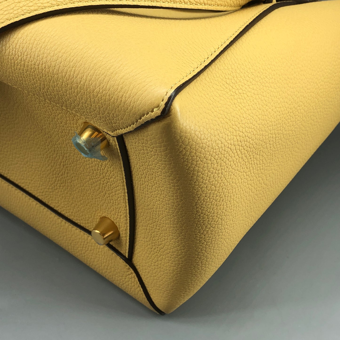 Celine Yellow Grained Calfskin Leather Medium Belt Bag