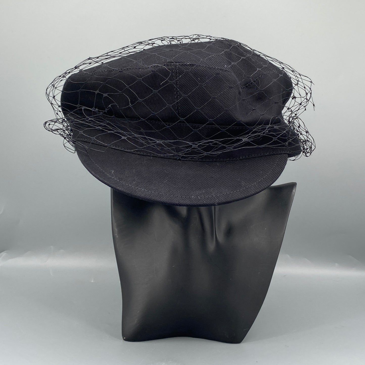 Christian Dior Mesh Veil Newsboy Cap 57cm Black