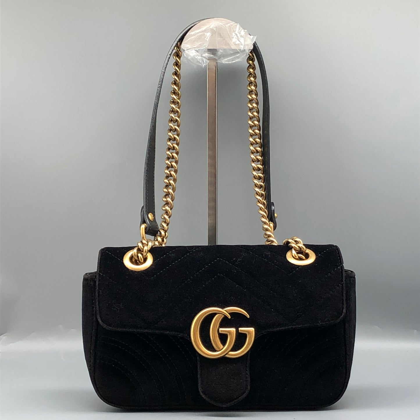 Gucci GG Marmont Velvet Shoulder Bag Black