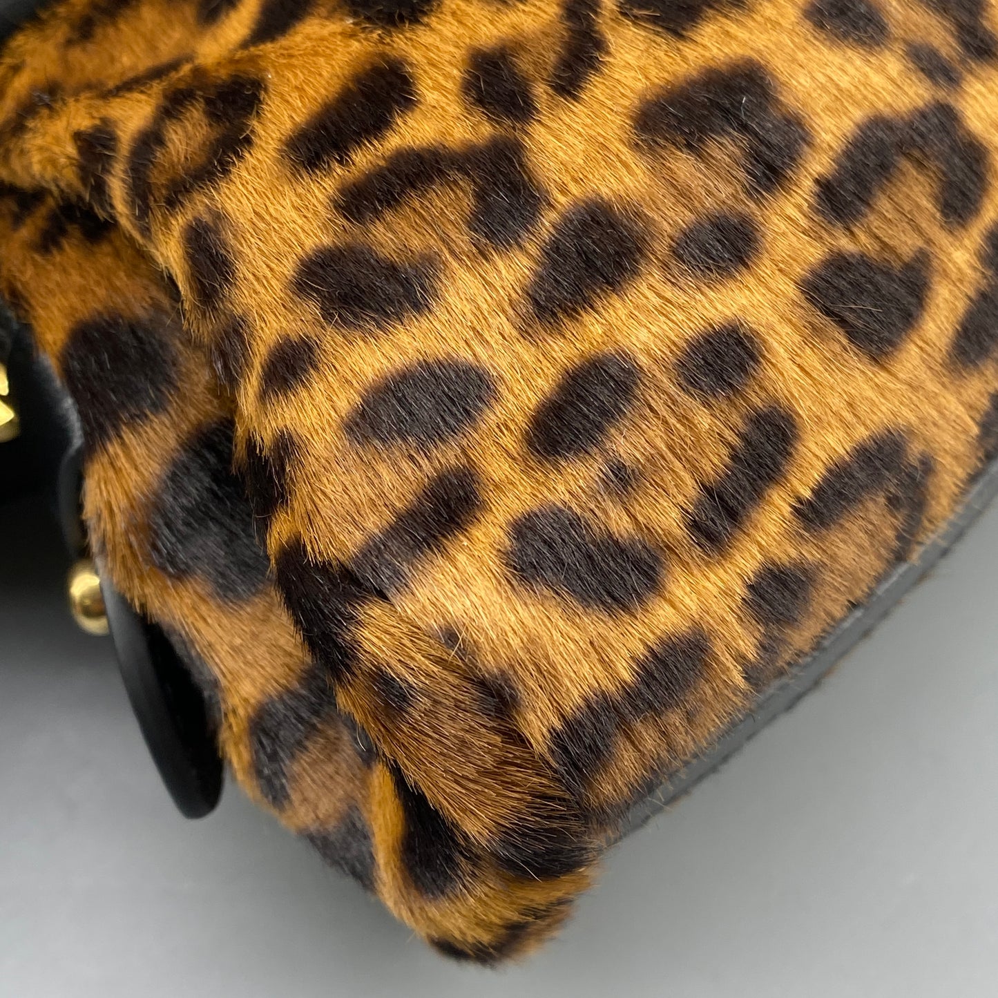 Miu Miu Leopard Print Haircalf Shoulder Bag