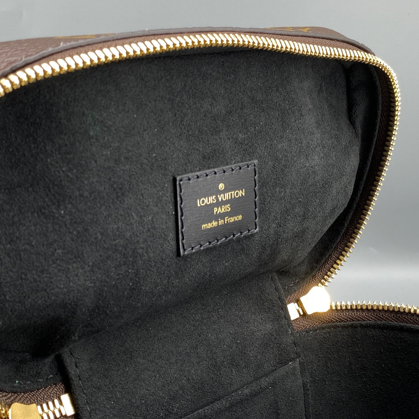 Louis Vuitton Monogram Vanity PM Brown Top Handle Bag