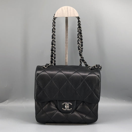 Chanel Lambskin Quilted Mini Chanel 3 Flap Black